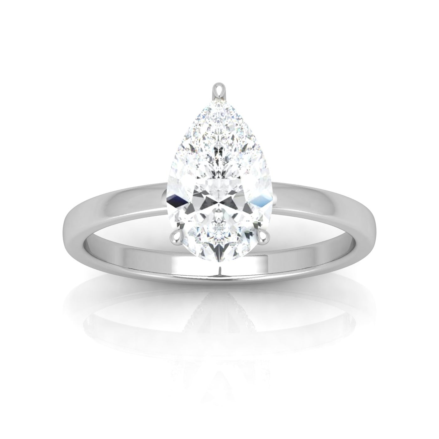 Classic Solitaire Hidden Halo Engagement Ring