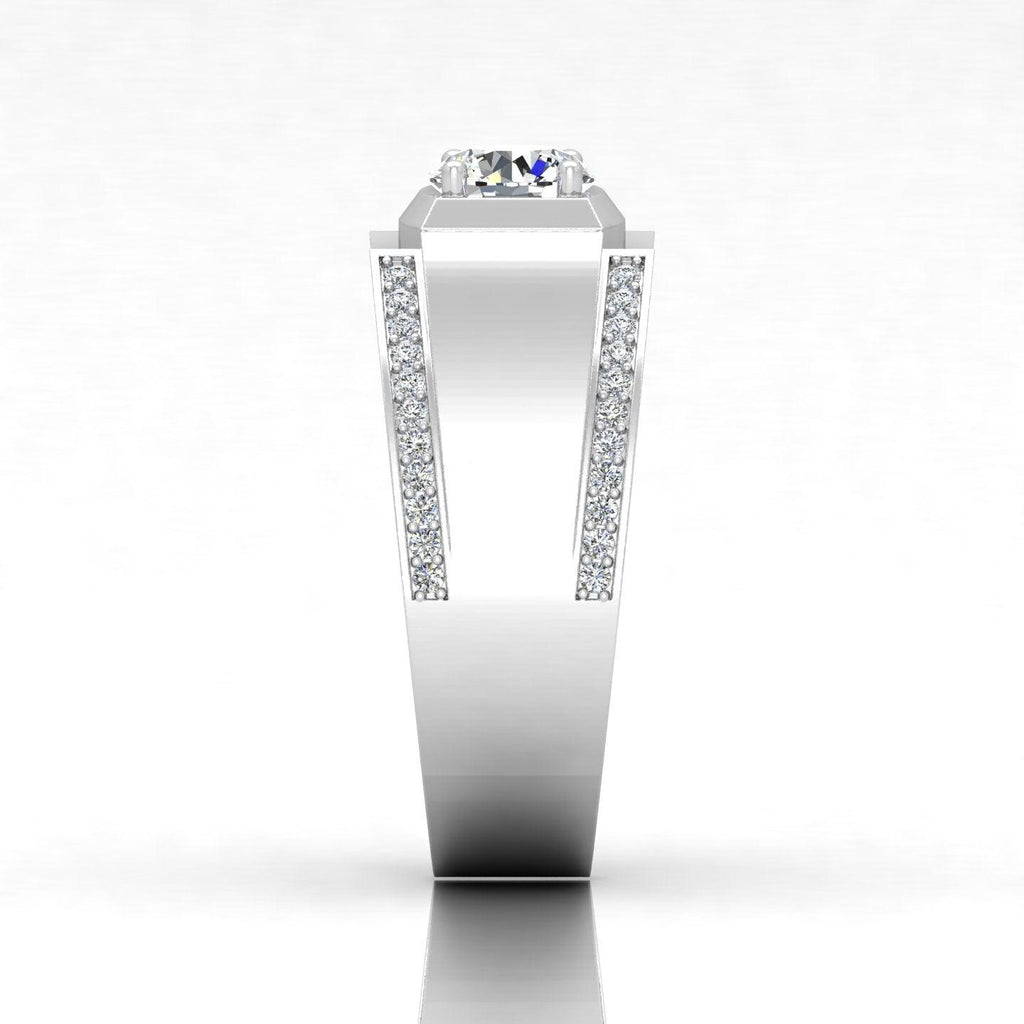 Certified F/VS 1.20Ct Round Diamond Mens Solitaire Ring
