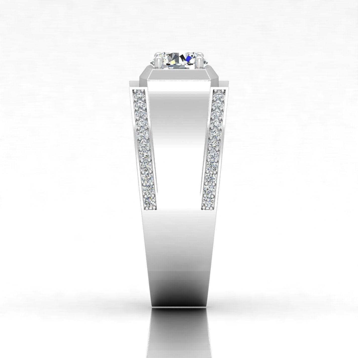 Certified F/VS 1.20Ct Round Diamond Mens Solitaire Ring