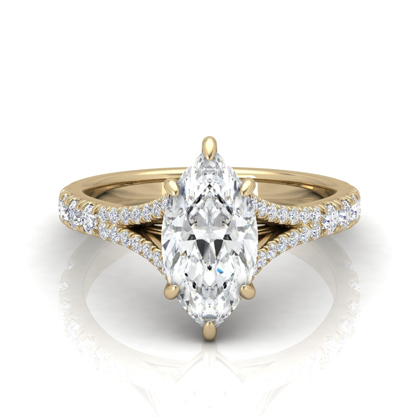 Julie Marquise Diamond Split Shank Engagement Ring