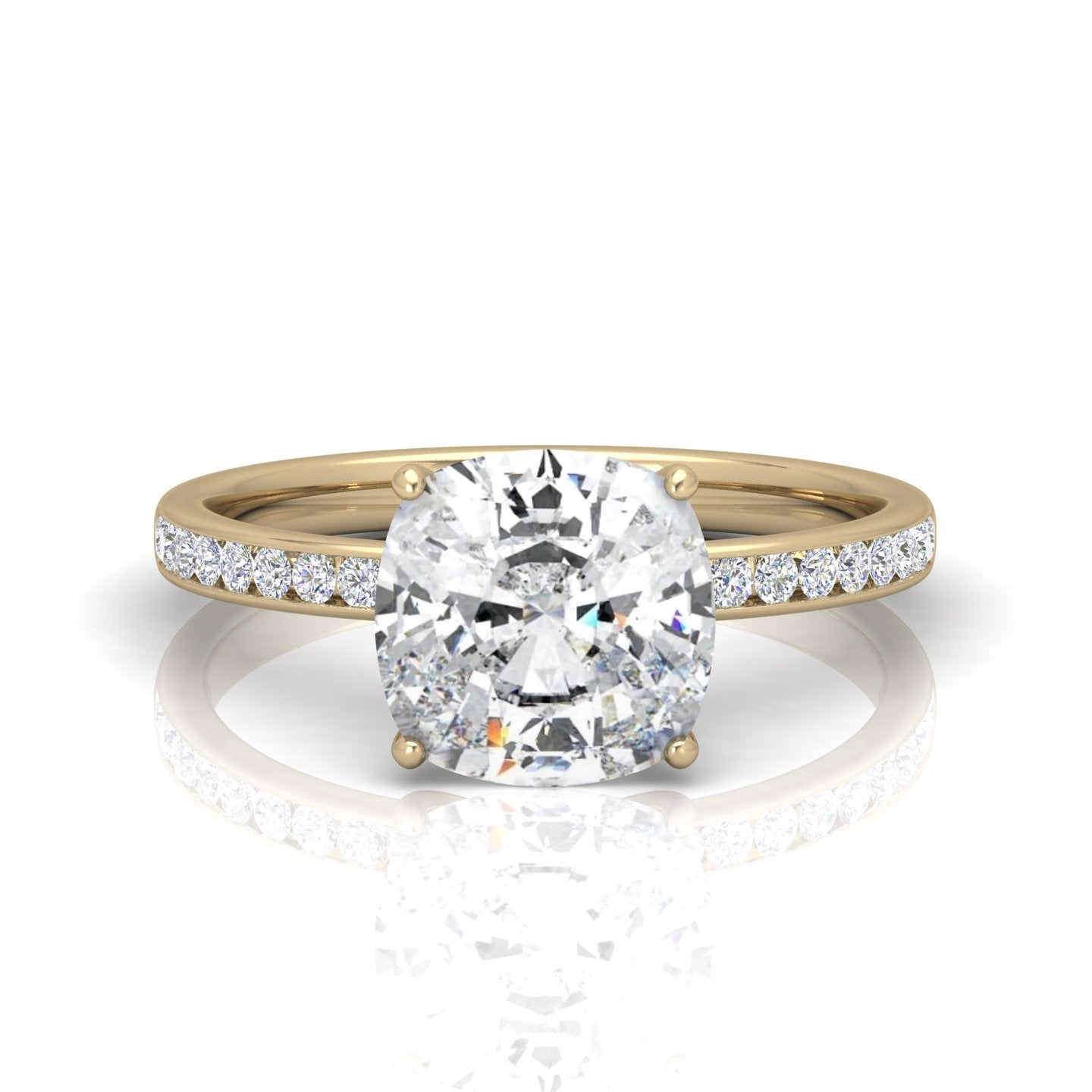 Channel Set Cushion Diamond Engagement Ring – Amada Diamonds