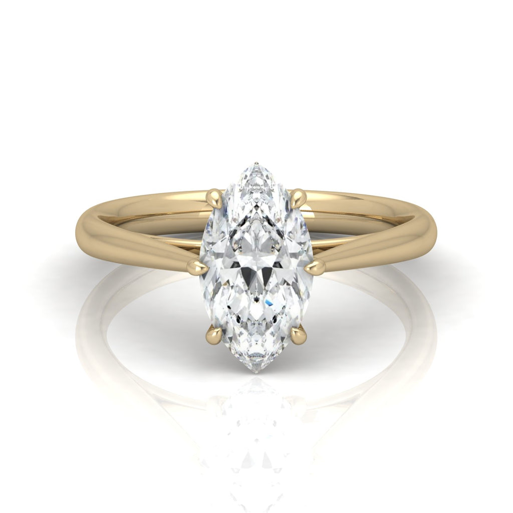 Marquise Diamond Cathedral Solitaire Ring