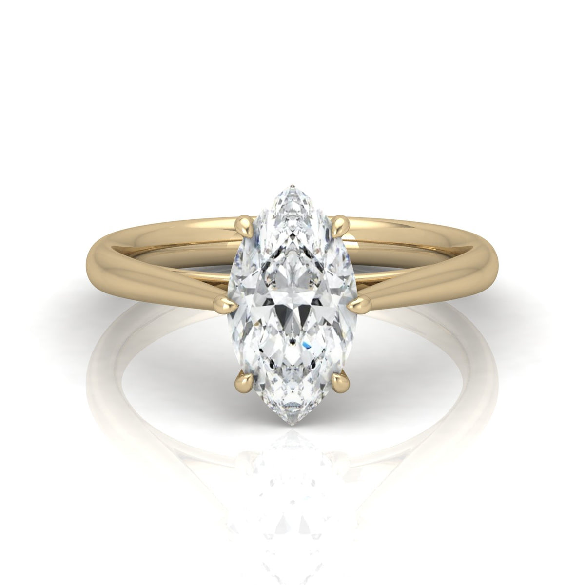 Marquise Diamond Cathedral Solitaire Ring