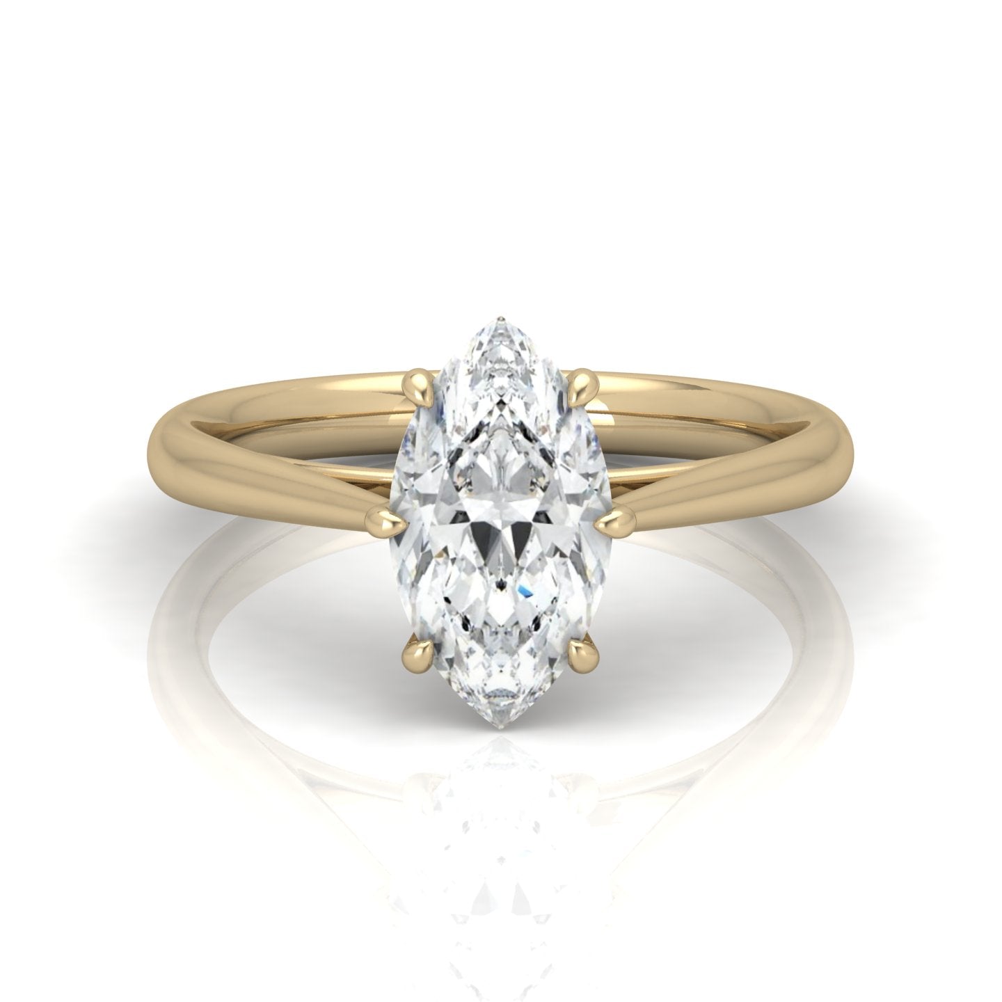 Marquise Diamond Cathedral Solitaire Ring