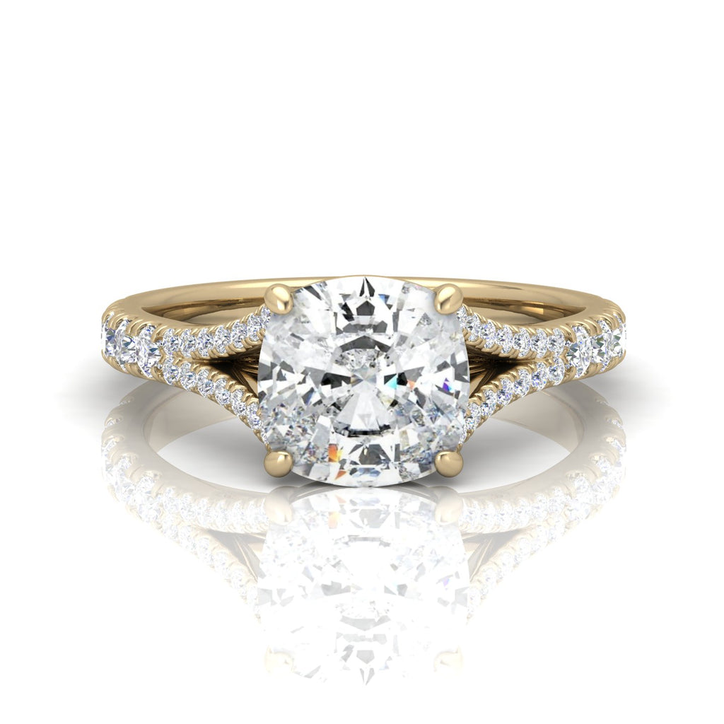 Julie Cushion Diamond Split Shank Engagement Ring