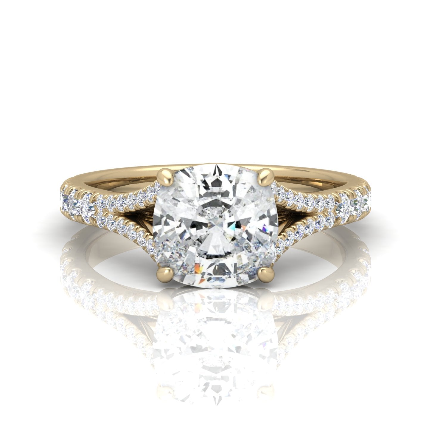 Julie Cushion Diamond Split Shank Engagement Ring