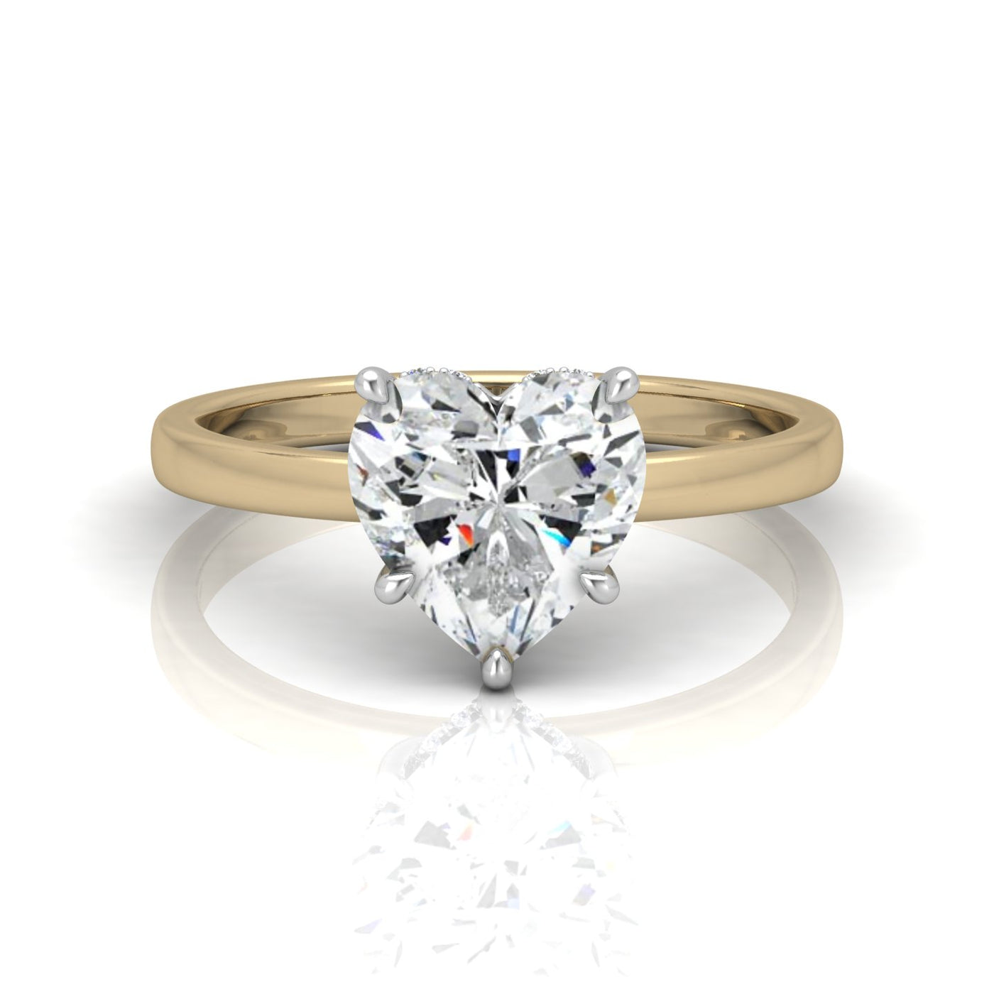 Classic Solitaire Hidden Halo Engagement Ring