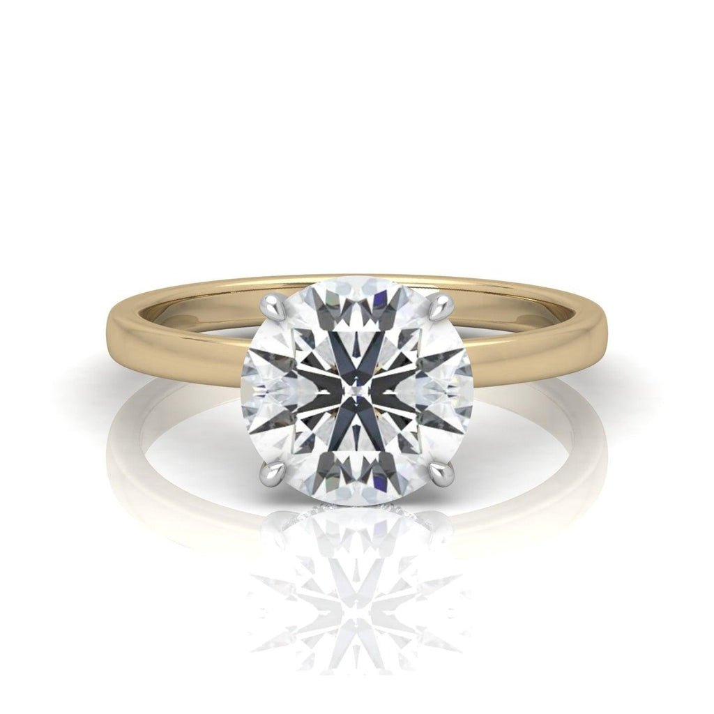 Classic Solitaire Hidden Halo Engagement Ring