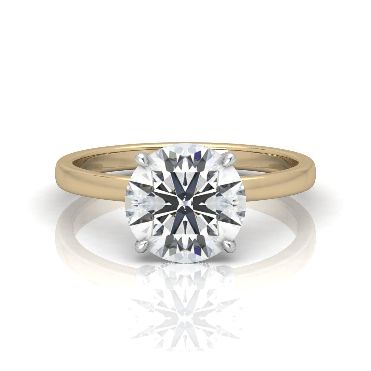 Classic Solitaire Hidden Halo Engagement Ring