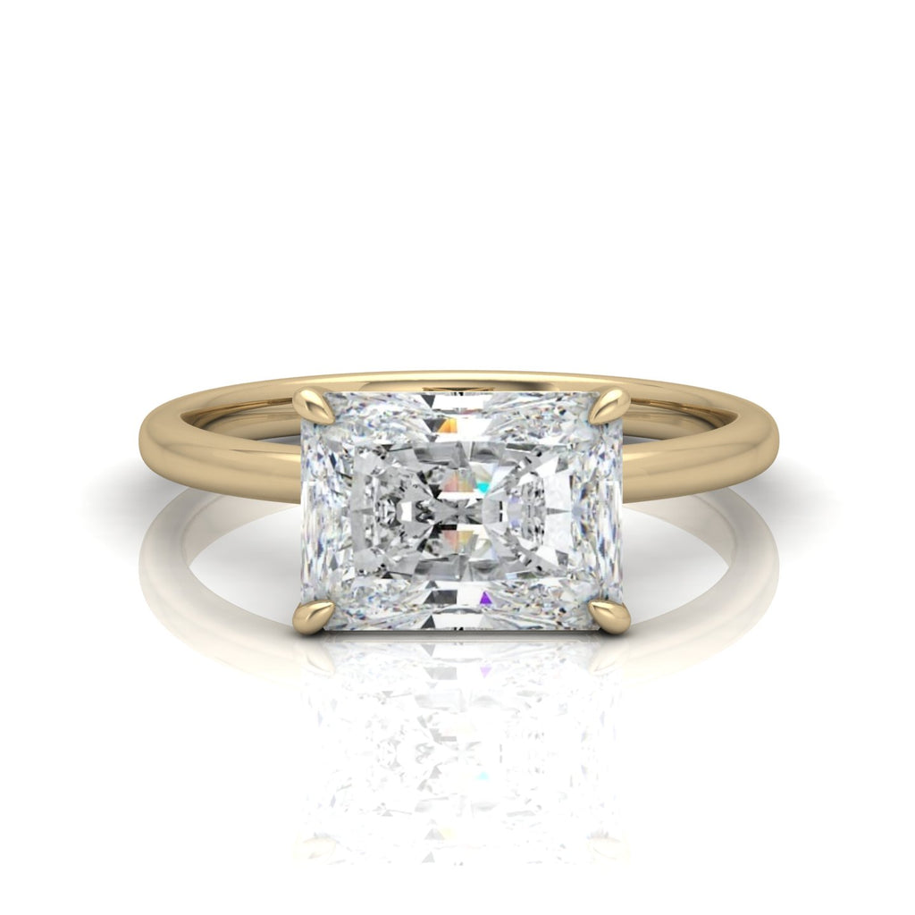 Classic East-West Solitaire Engagement Ring - Radiant