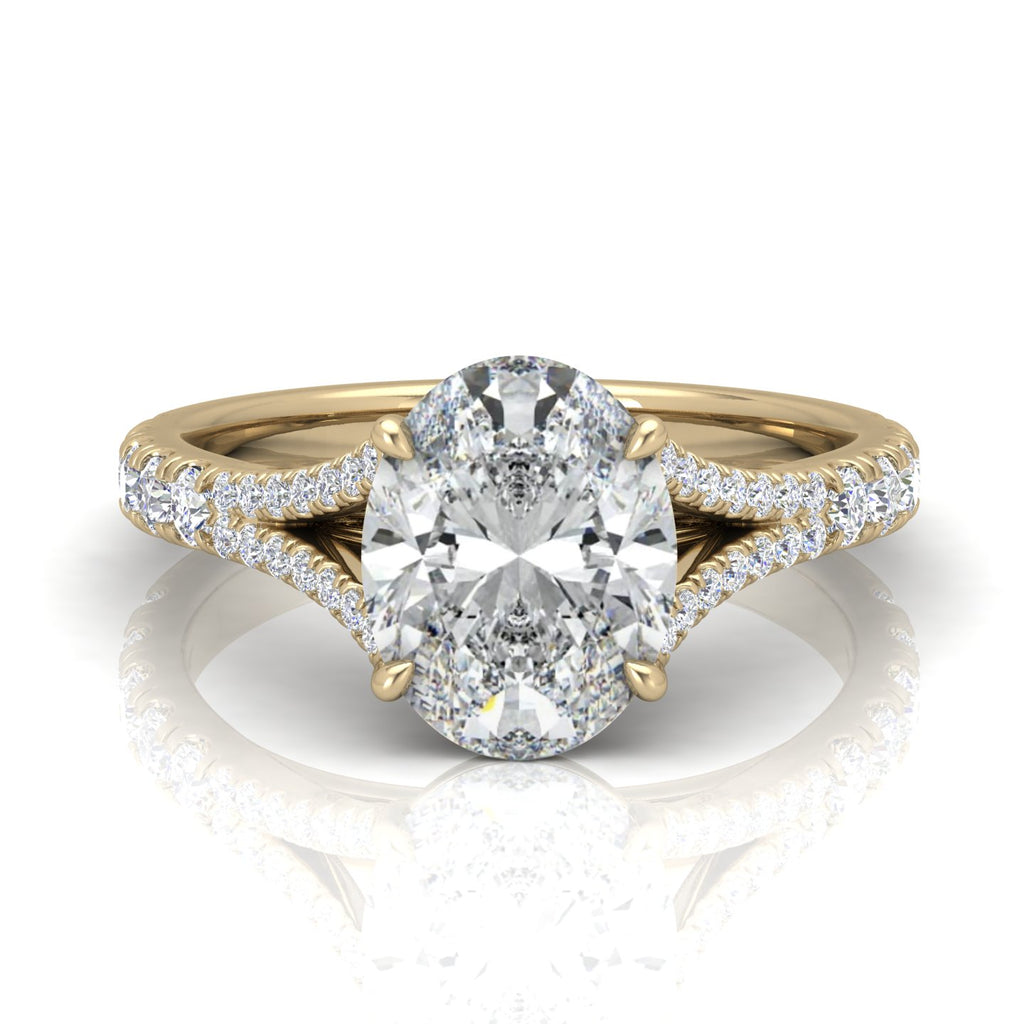 Julie Oval Diamond Split Shank Engagement Ring