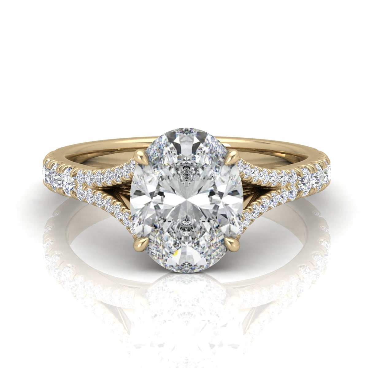 Julie Oval Diamond Split Shank Engagement Ring