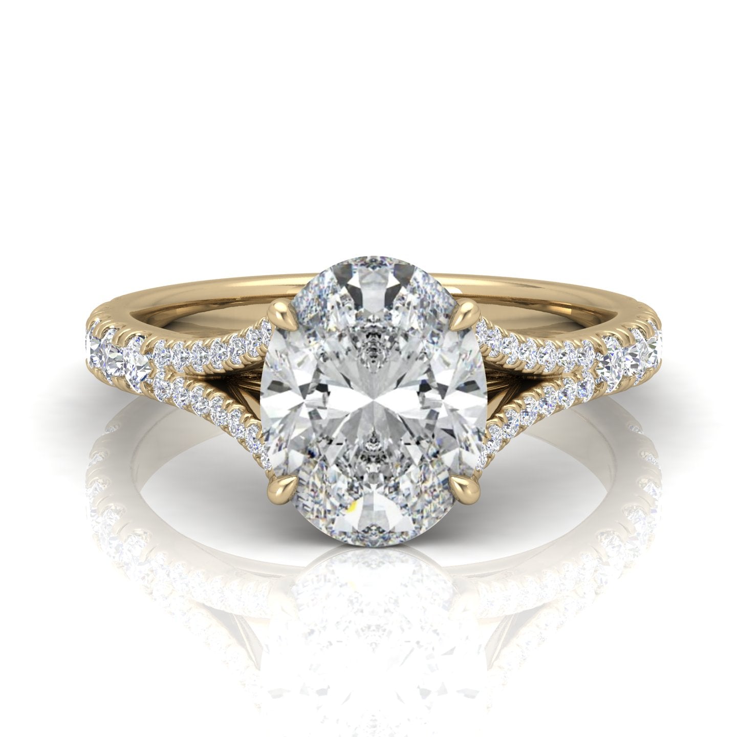 Julie Oval Diamond Split Shank Engagement Ring
