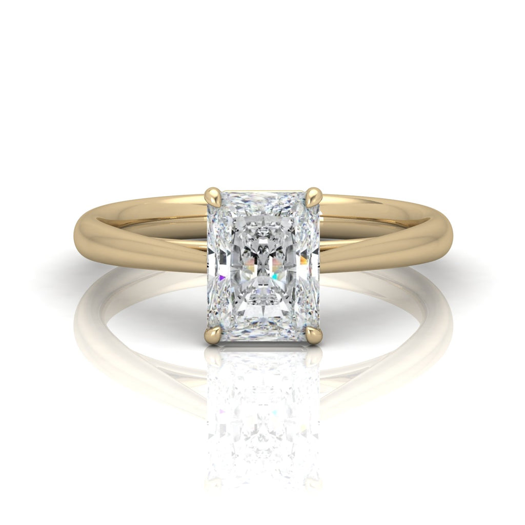 Radiant Diamond Cathedral Solitaire Ring
