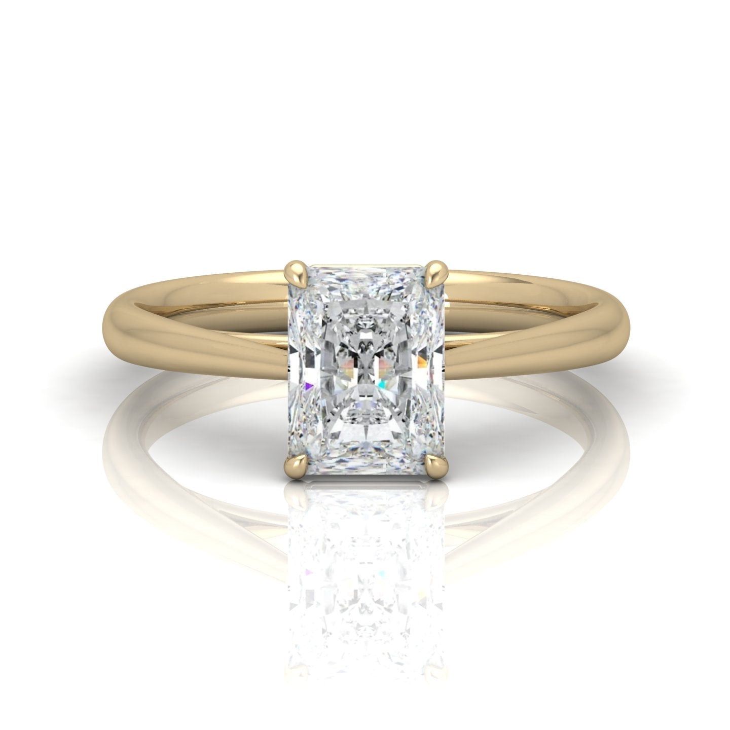 Radiant Diamond Cathedral Solitaire Ring