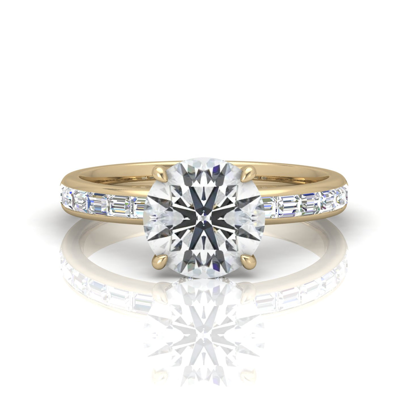 Classic Hidden Halo Channel Set Engagement Ring - Round