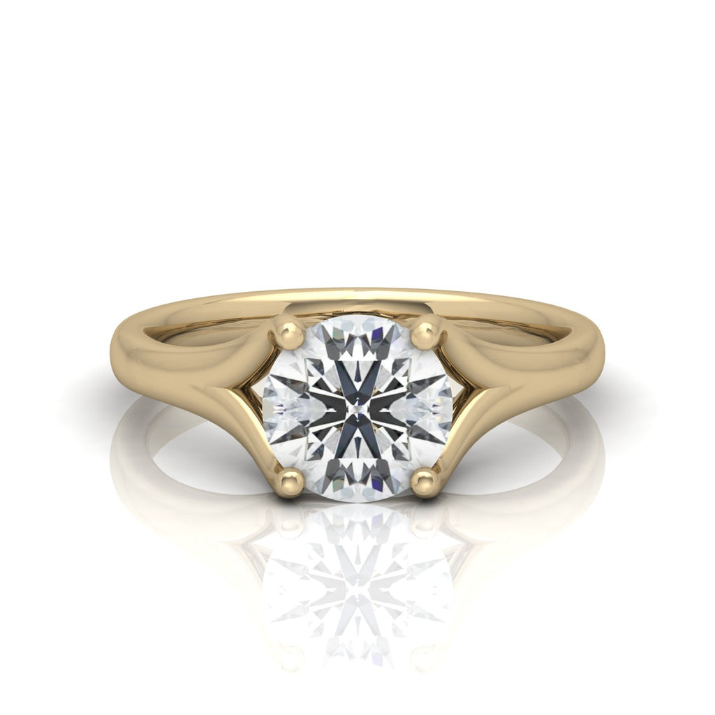 Round Diamond Split Shank Solitaire Engagement Ring