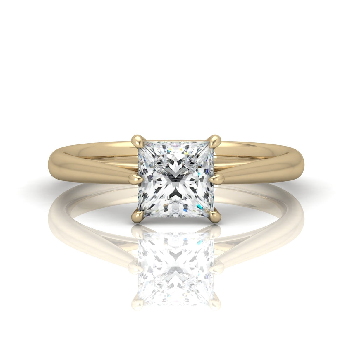Princess Diamond Cathedral Solitaire Ring