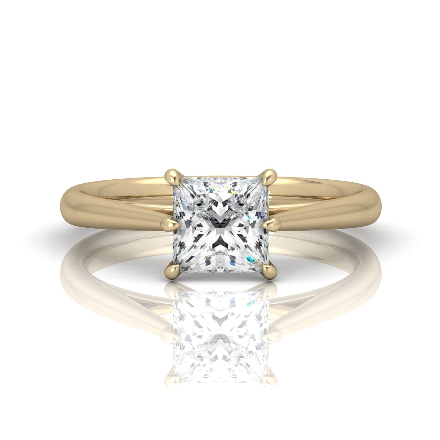 Princess Diamond Cathedral Solitaire Ring