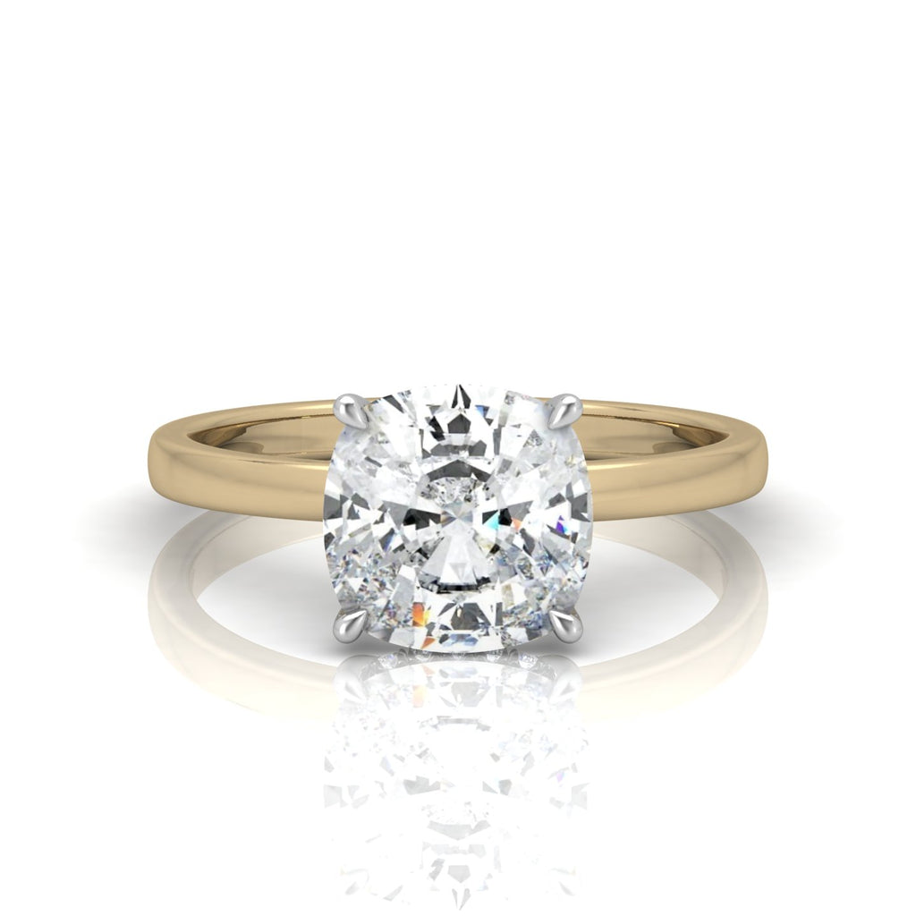 Classic Solitaire Hidden Halo Engagement Ring
