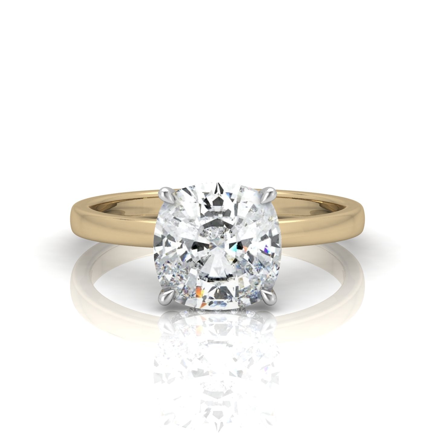 Classic Solitaire Hidden Halo Engagement Ring