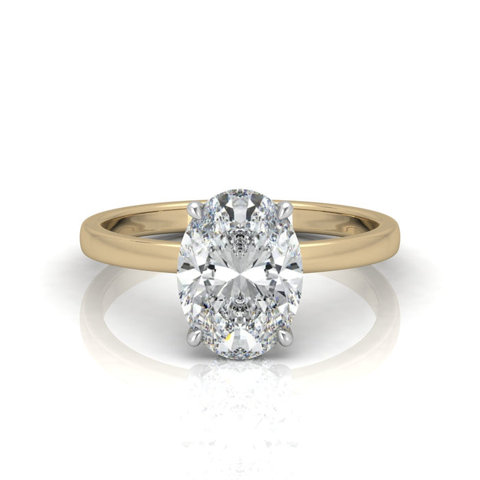 Classic Solitaire Hidden Halo Engagement Ring