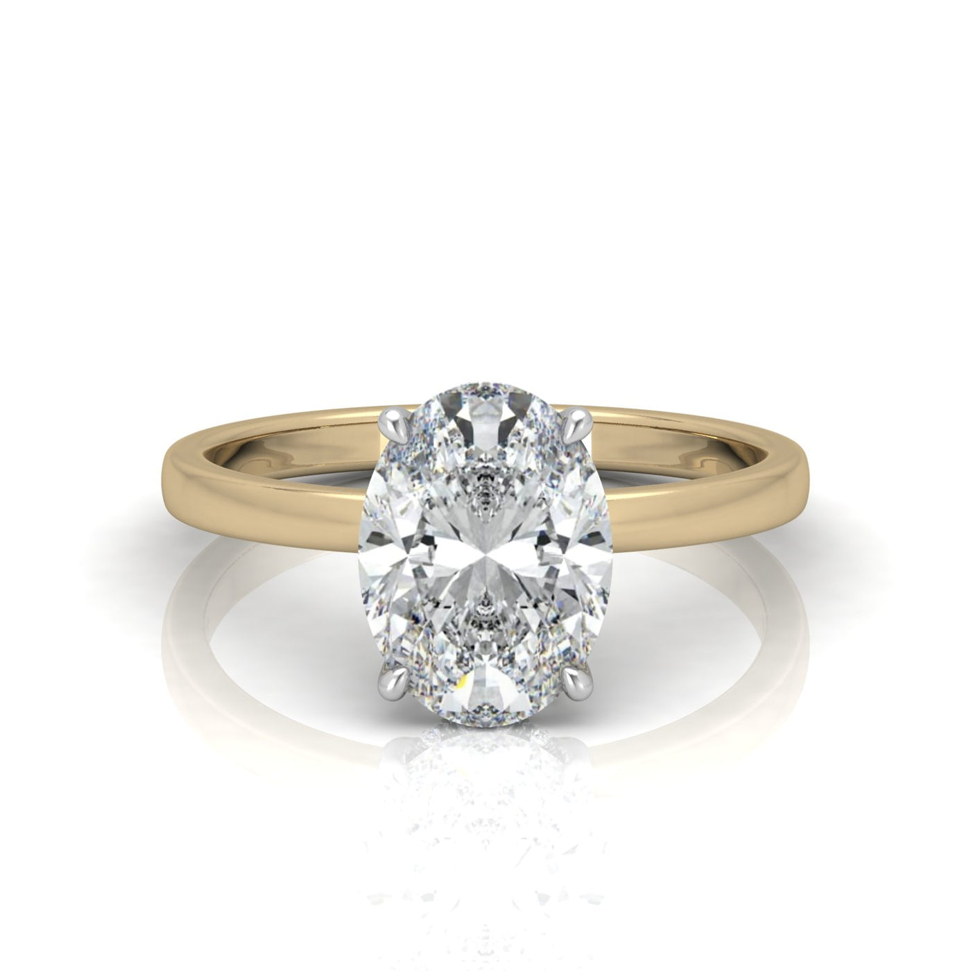 Classic Solitaire Hidden Halo Engagement Ring