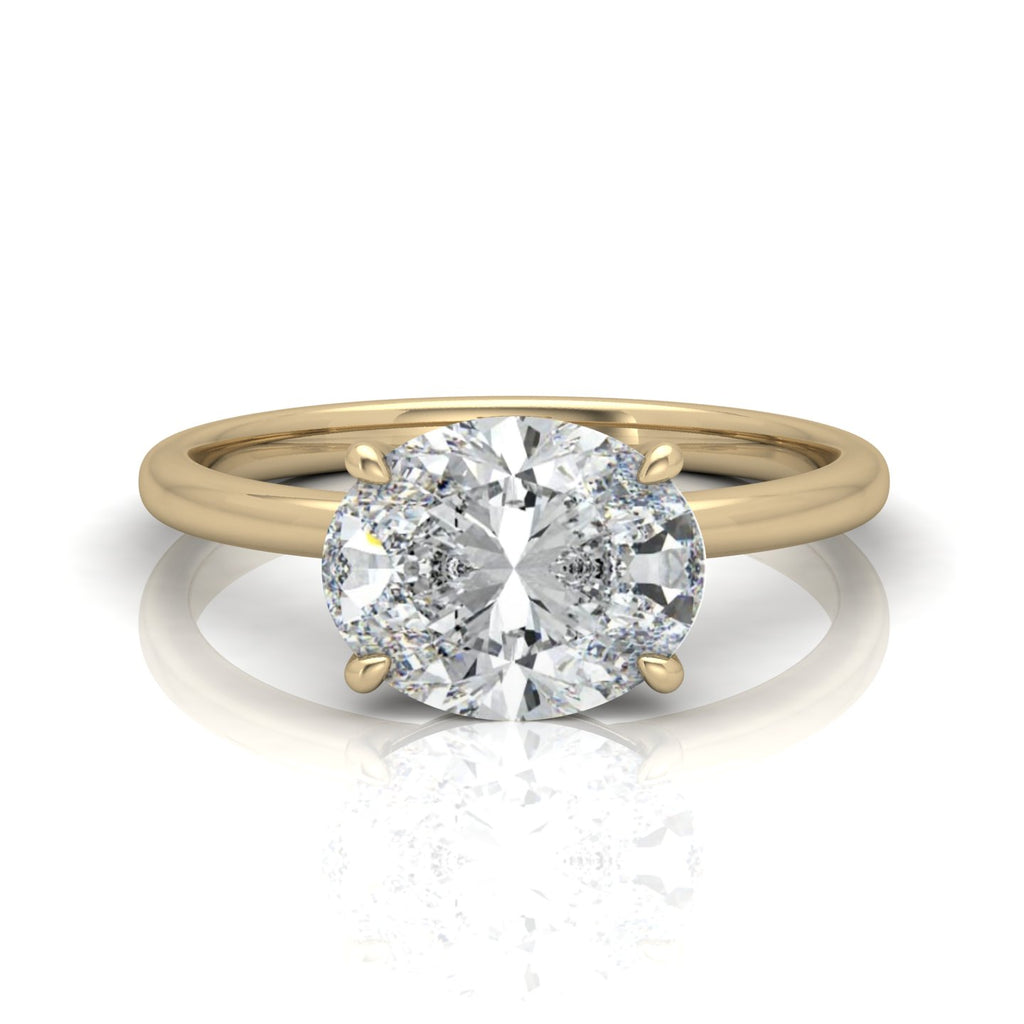 Classic East-West Solitaire Engagement Ring - Oval