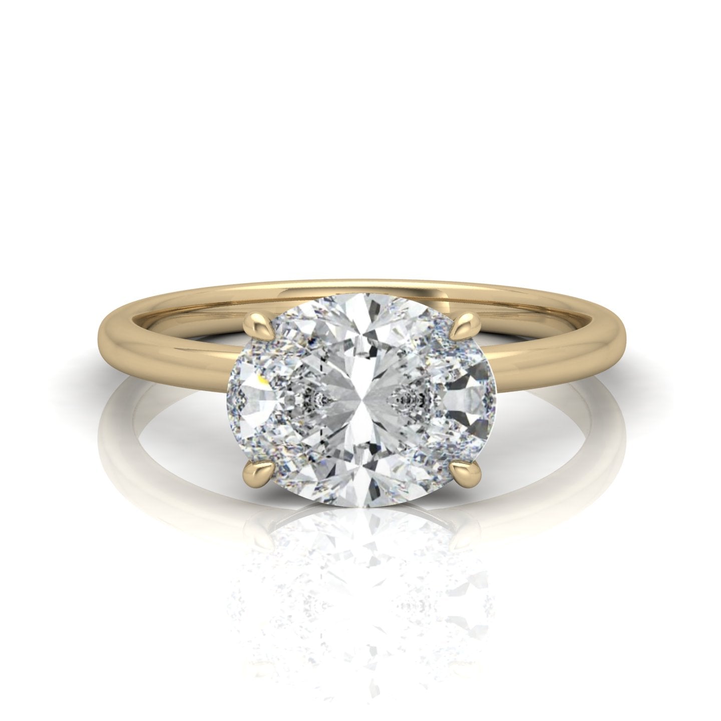 Classic East-West Solitaire Engagement Ring - Oval