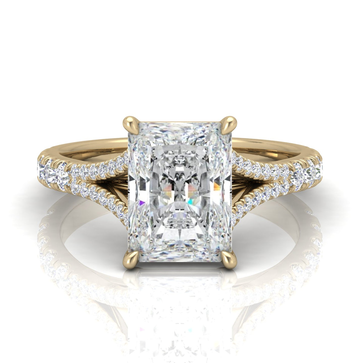 Julie Radiant Diamond Split Shank Engagement Ring