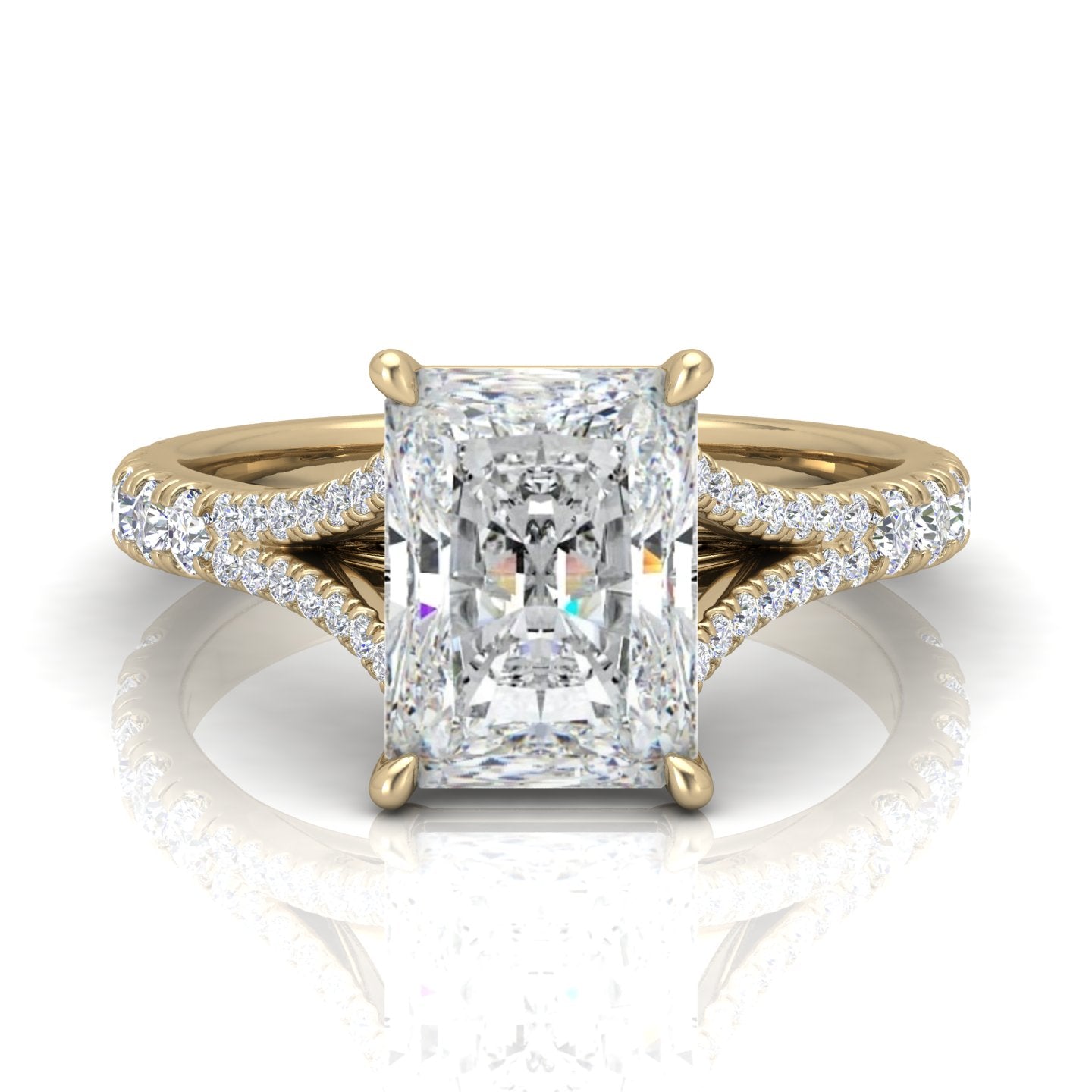 Julie Radiant Diamond Split Shank Engagement Ring