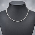 12Ct Round Lab Diamond Tennis Necklace in 9K Gold - D/VVS