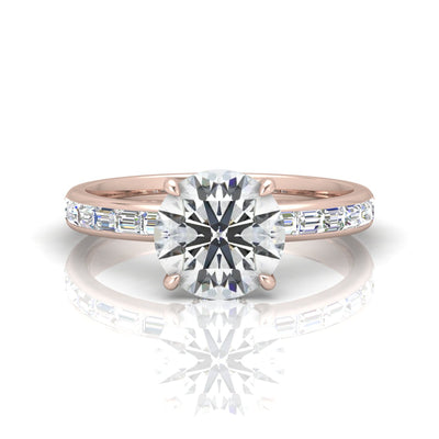 Classic Hidden Halo Channel Set Engagement Ring - Round