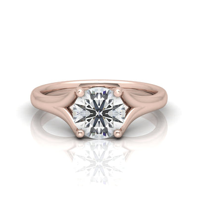 Round Diamond Split Shank Solitaire Engagement Ring