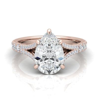 Julie Pear Diamond Split Shank Engagement Ring