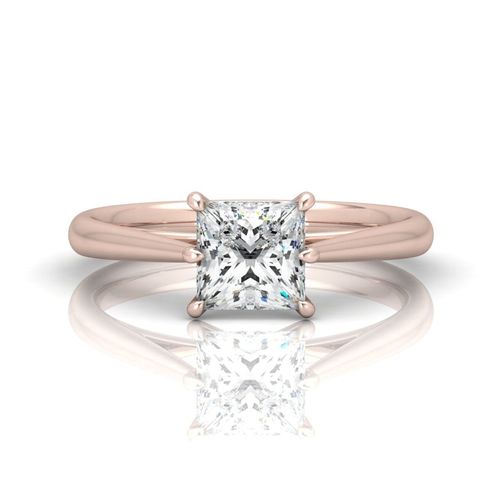 Princess Diamond Cathedral Solitaire Ring