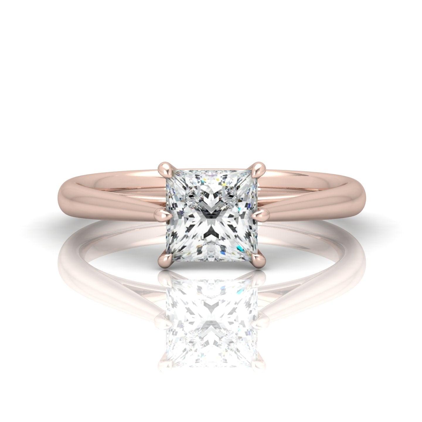 Princess Diamond Cathedral Solitaire Ring