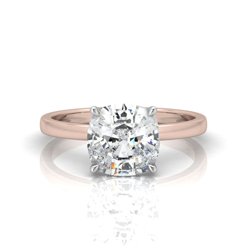 Classic Solitaire Hidden Halo Engagement Ring