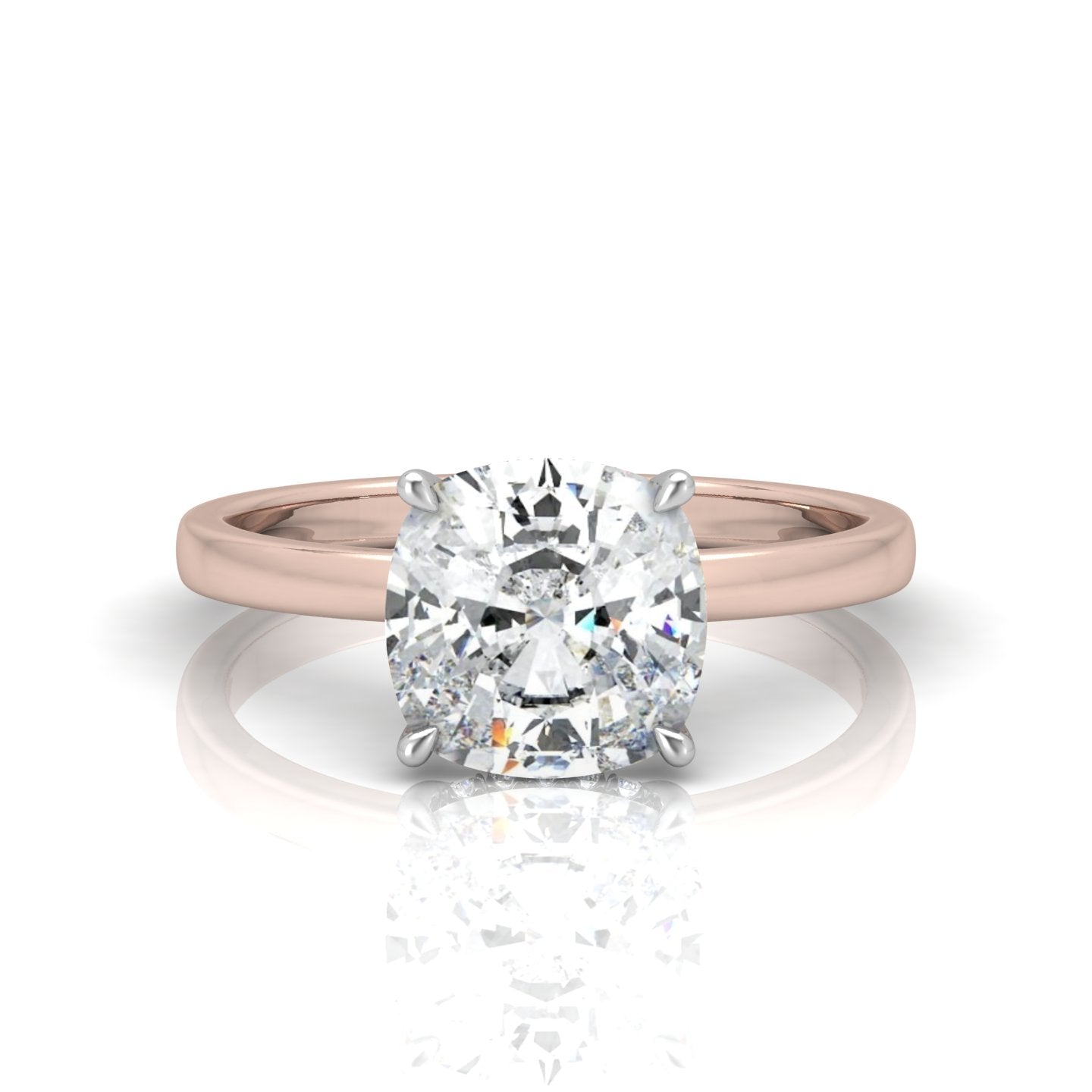 Classic Solitaire Hidden Halo Engagement Ring