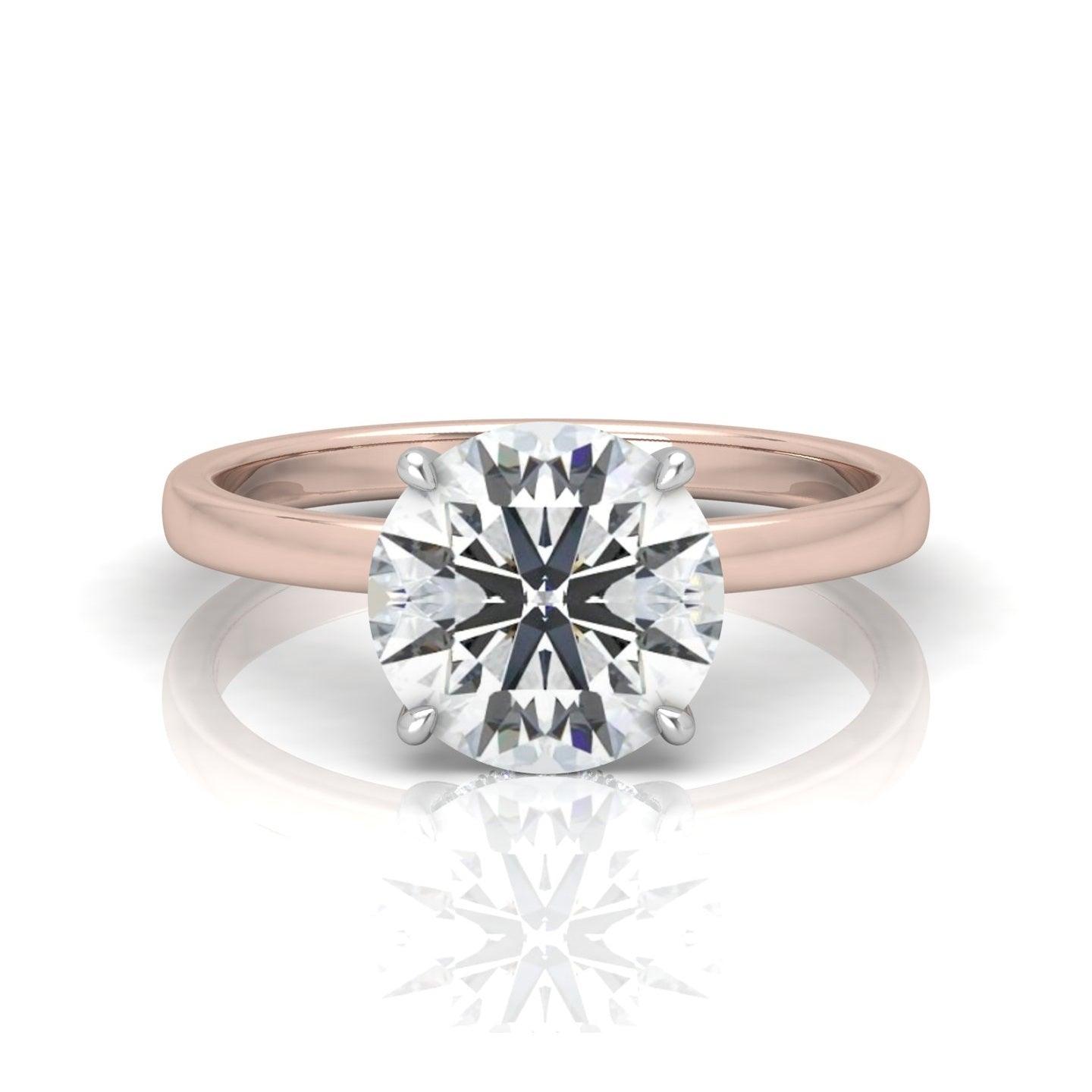 Classic Solitaire Hidden Halo Engagement Ring