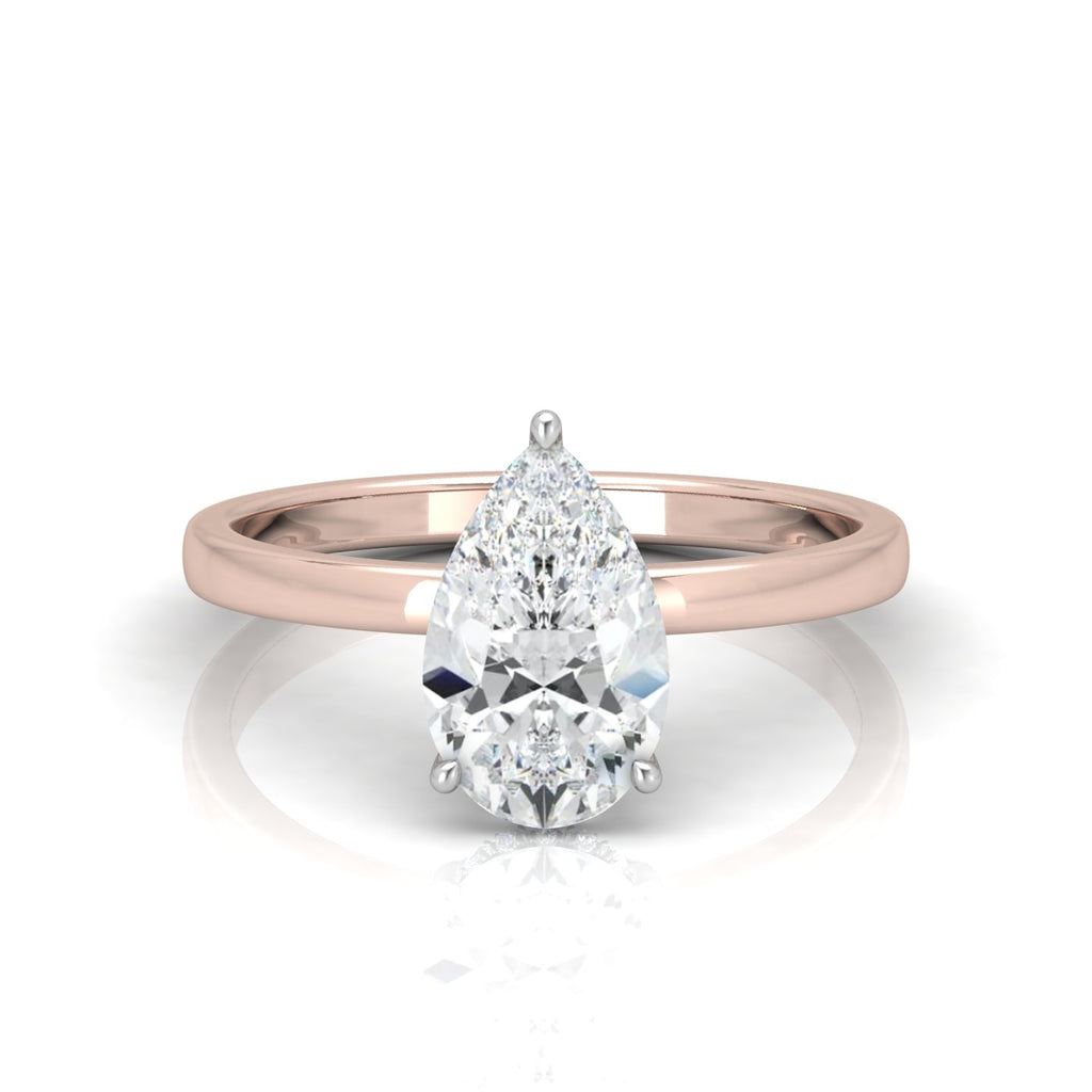 Classic Solitaire Hidden Halo Engagement Ring