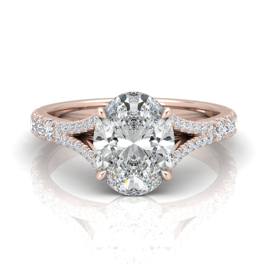 Julie Oval Diamond Split Shank Engagement Ring