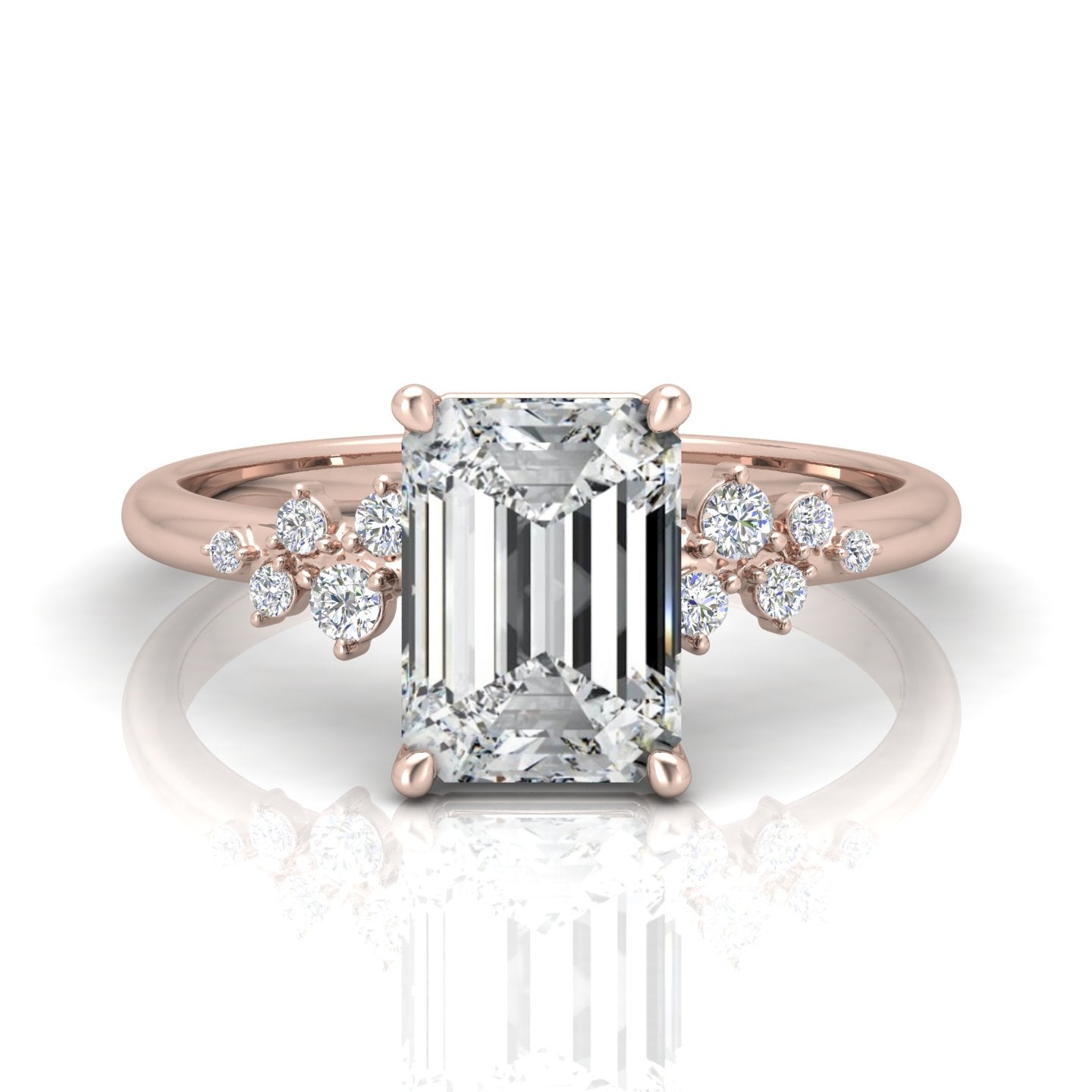 Jasmine Emerald Diamond Engagement Ring