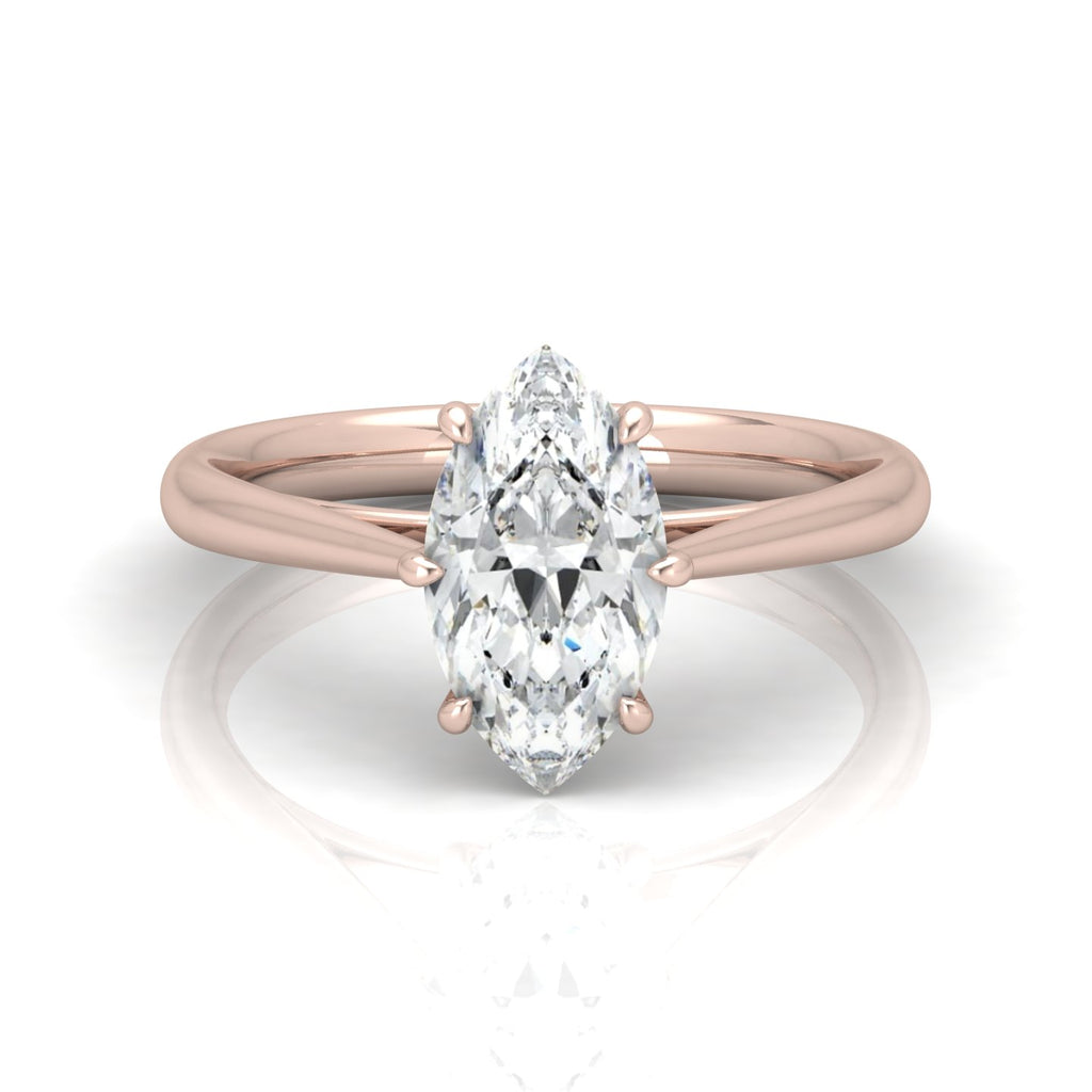 Marquise Diamond Cathedral Solitaire Ring