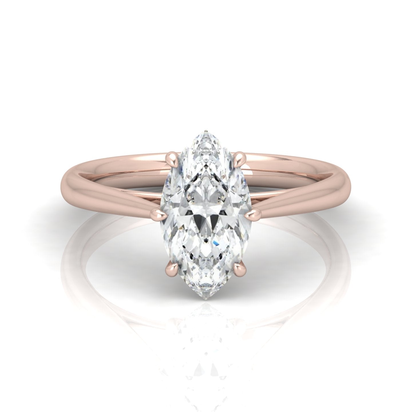 Marquise Diamond Cathedral Solitaire Ring