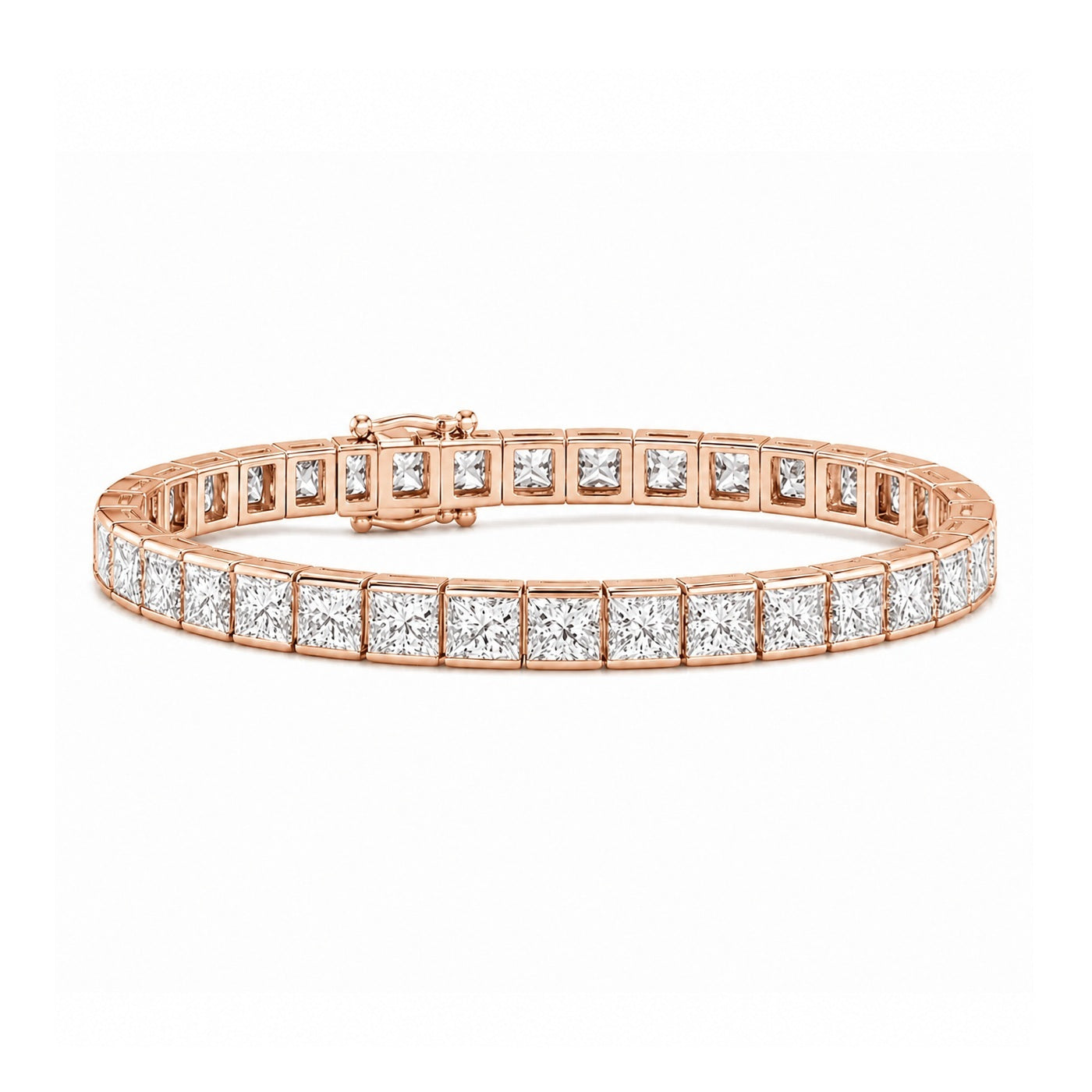 Princess Diamond Channel Set Tennis Bracelet for Women in 18K Gold – F/VS (4.00CT–12.00CT)