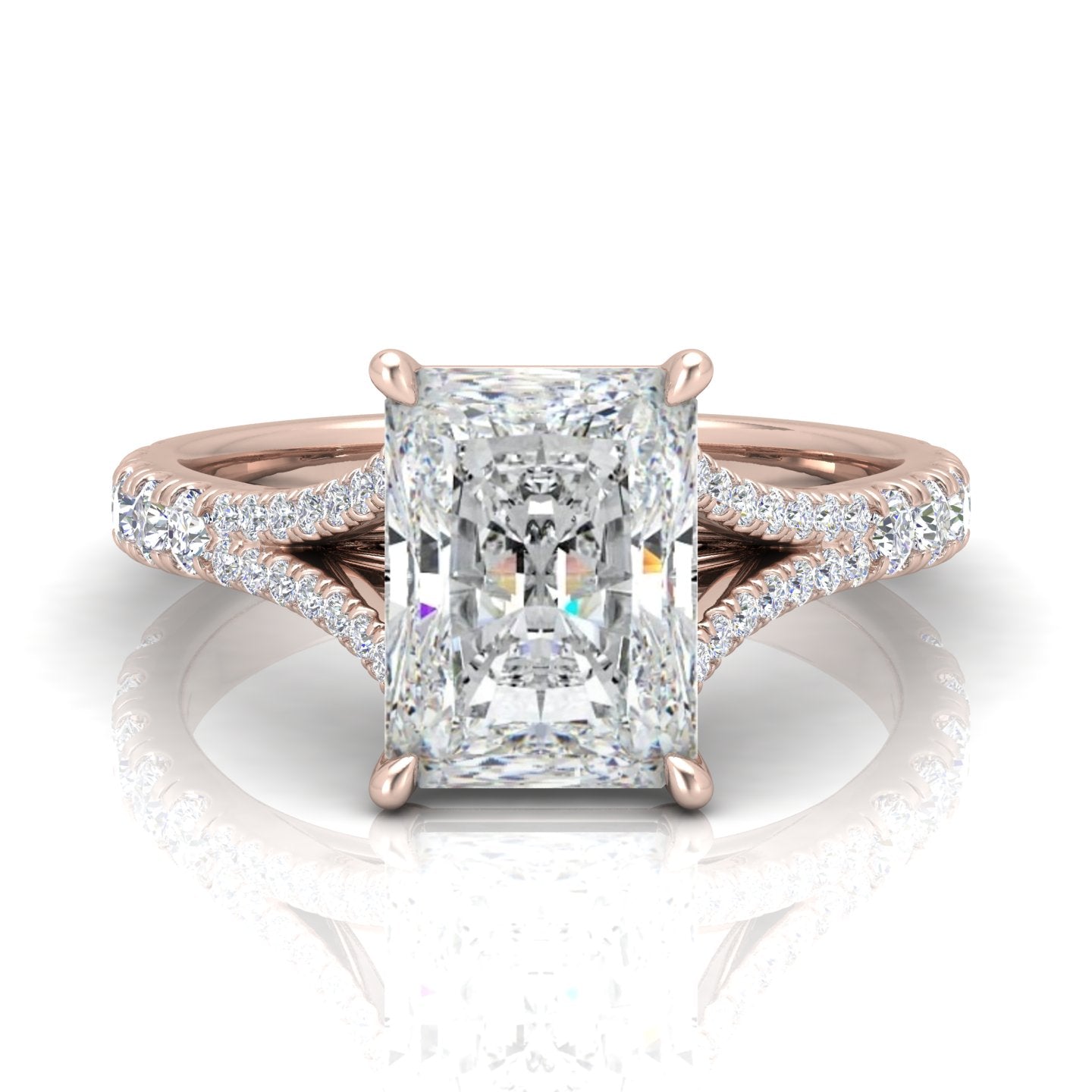 Julie Radiant Diamond Split Shank Engagement Ring
