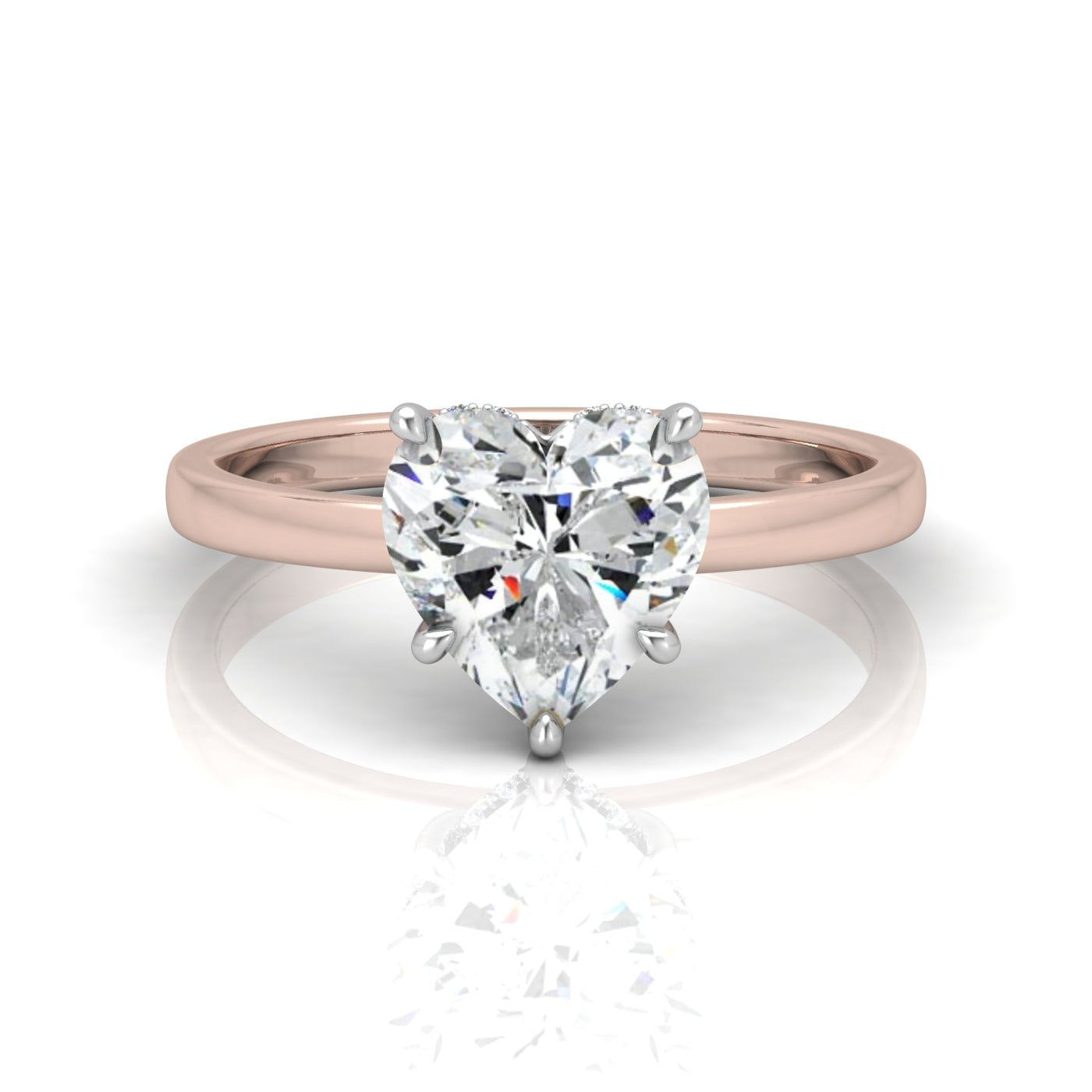 Classic Solitaire Hidden Halo Engagement Ring