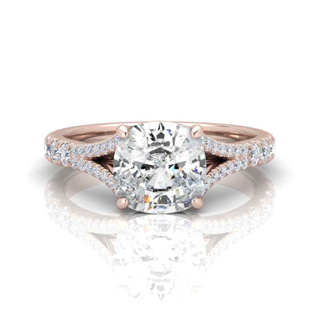 Julie Cushion Diamond Split Shank Engagement Ring