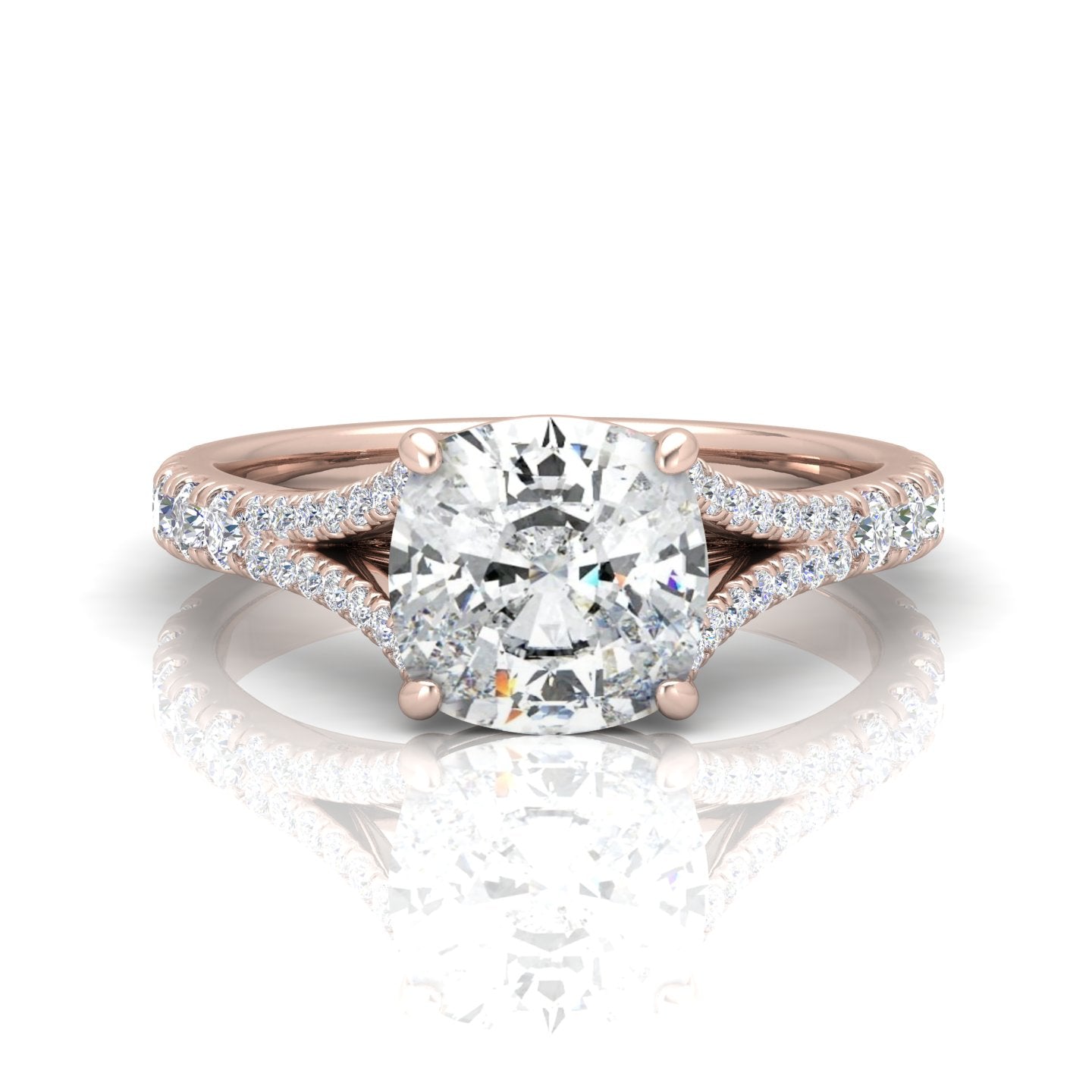 Julie Cushion Diamond Split Shank Engagement Ring